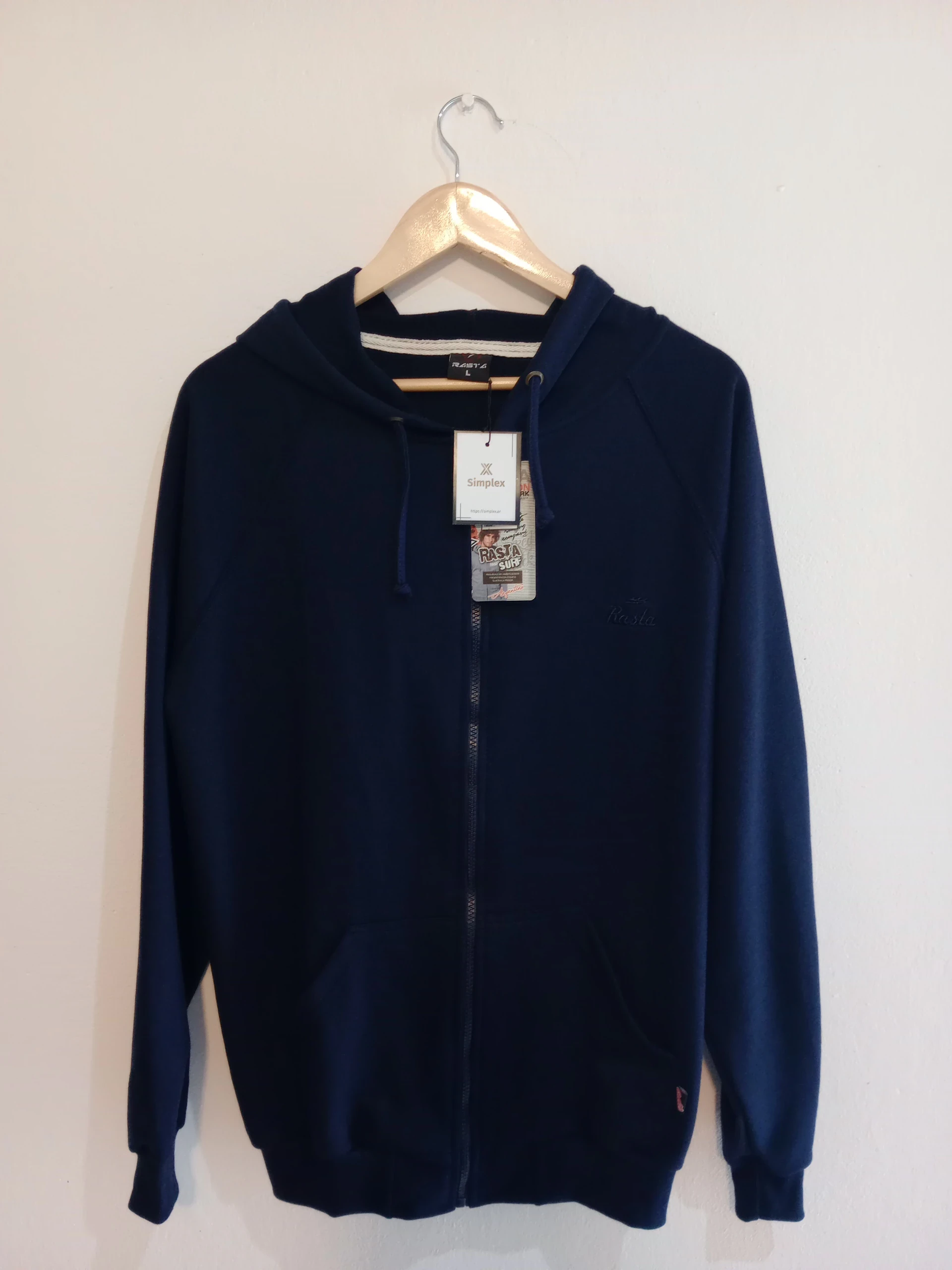 Campera Algodón Rústico con Capucha Azul