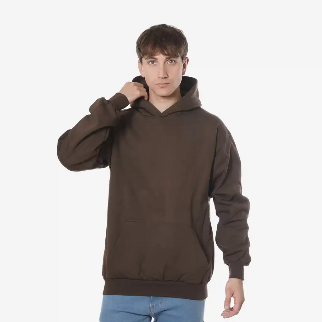 Buzo algodón capucha chocolate
